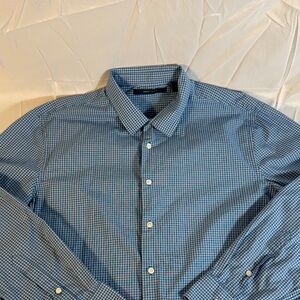 Perry Ellis XL Blue Checkered Men's Shirt
